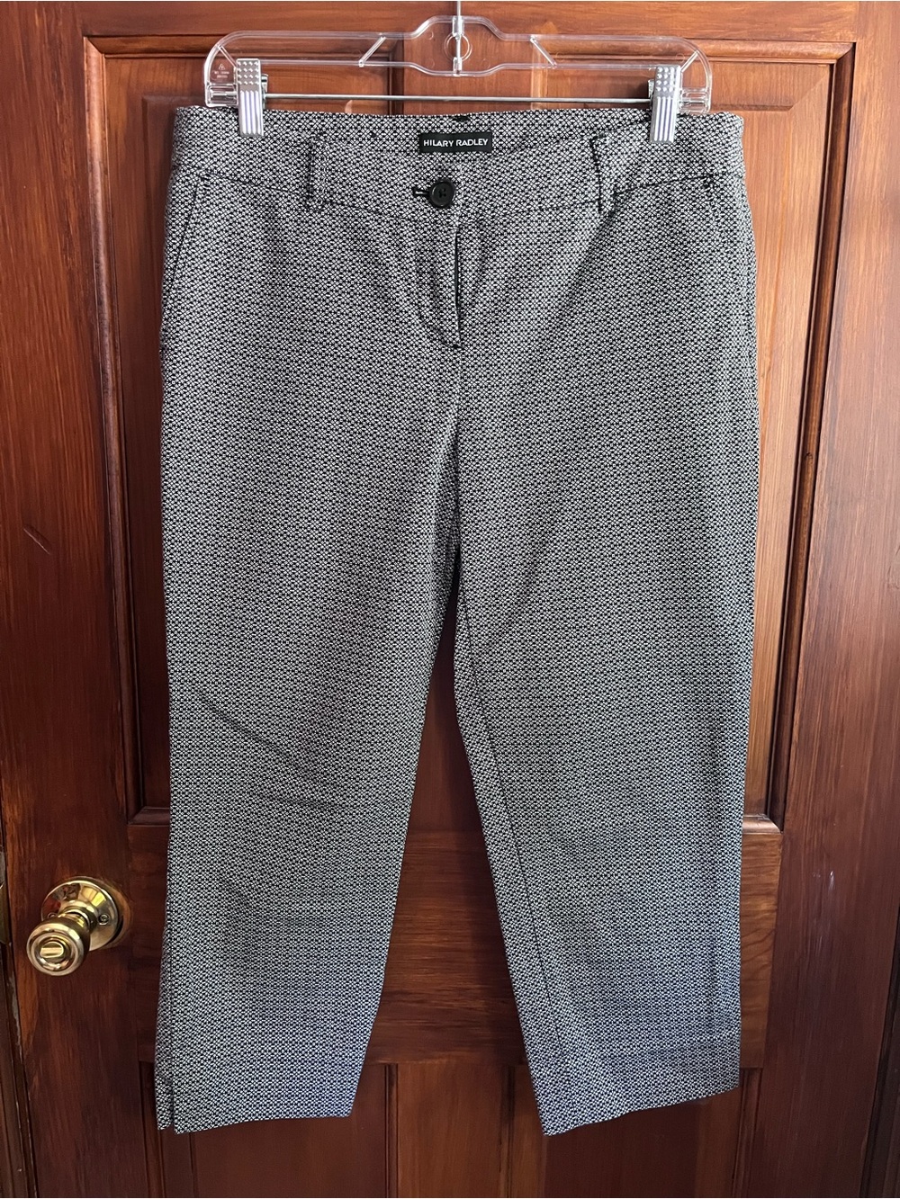 Hilary Radley Black & White Micro-Pattern Capris